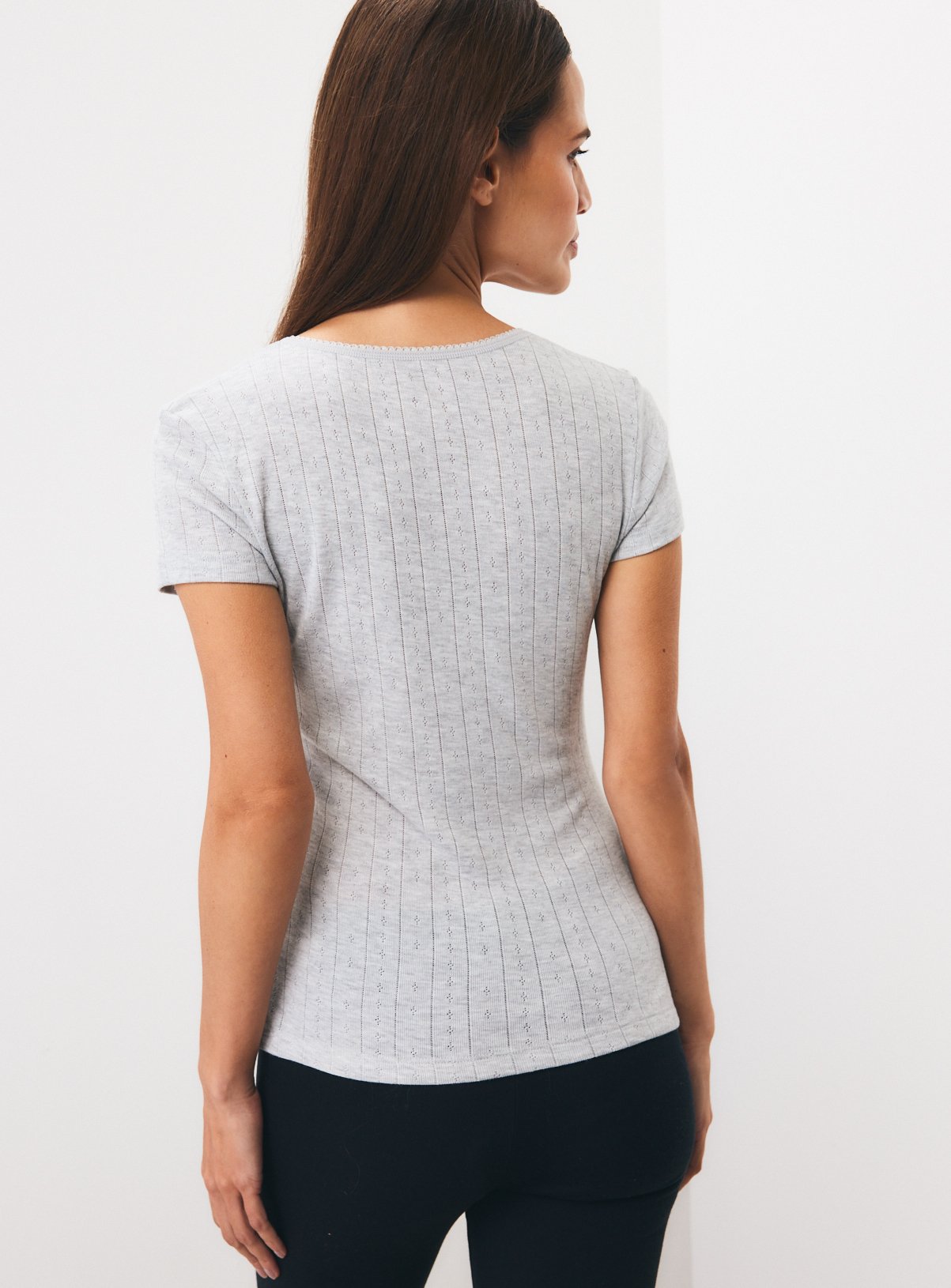 Grey & Black Thermal Short Sleeve Tops 2 Pack XS - Image 5 thumbnail